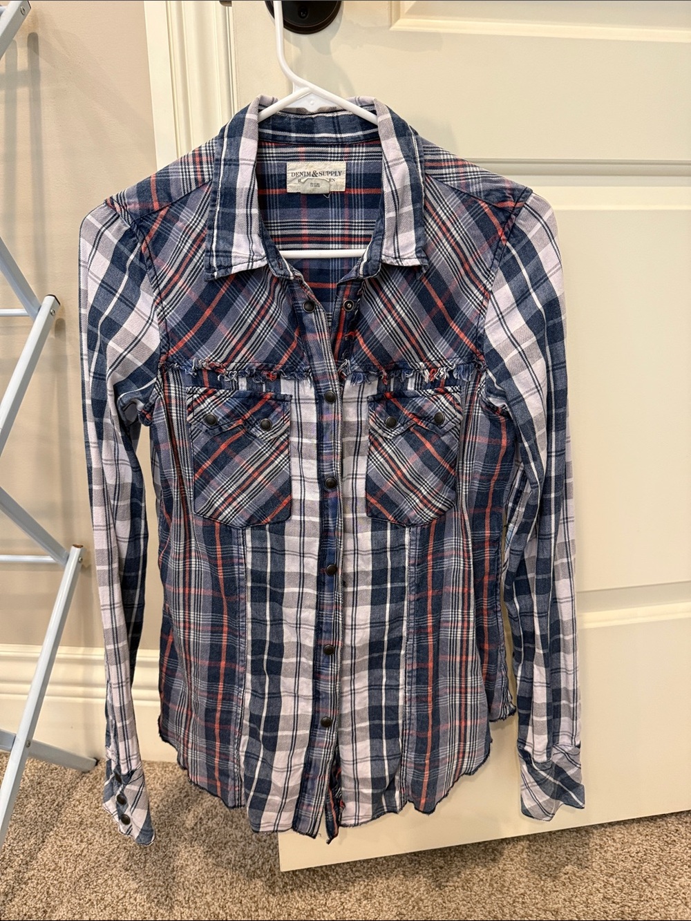 Ralph Lauren Denim & Supply Navy, White & Red Plaid Shirt